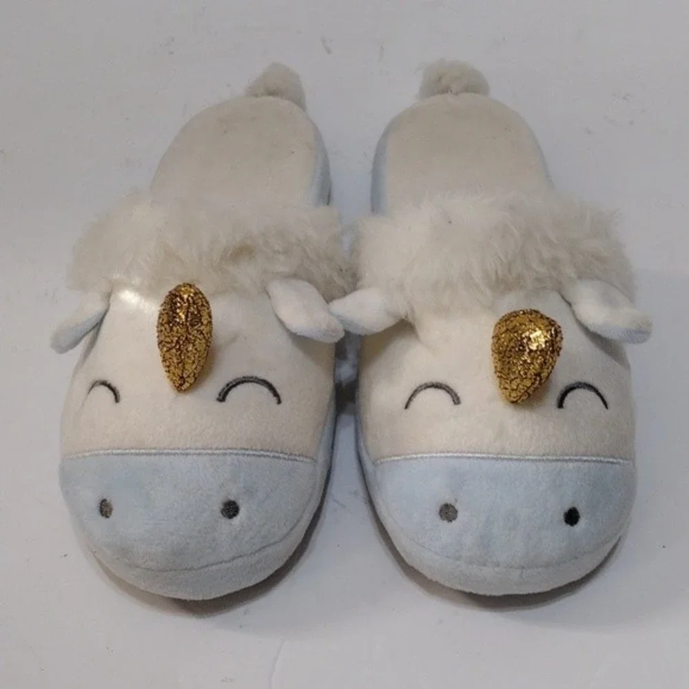 Unicorn Plush Bedroom Slippers Size 6